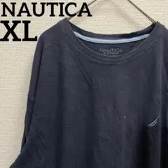 ノーティカ【XL】メンズ 長袖 カットソー 無地 紺 綿 ルームウェア 休日のサムネイル