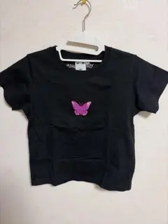 x-girl バタフライ刺繍 クロップドTシャツのサムネイル