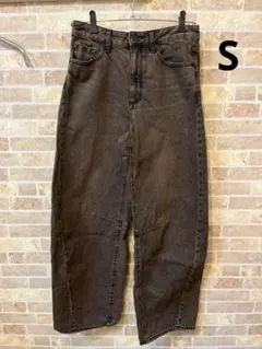 バレルレッグジーンズ ブラウン