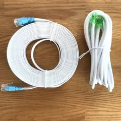 【2本セット】モジュラーケーブル 電話線 3m＆LANケーブル