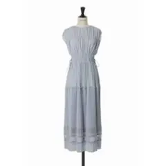 Herlipto Pin Dot Pleated Long Dress
