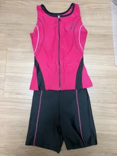 スポーツ用水着セット ピンク/ブラック