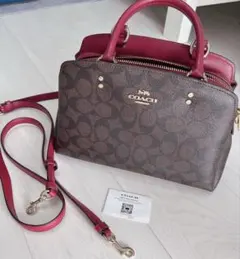 COACH ショルダーバッグ ブラウン/レッド カード付き