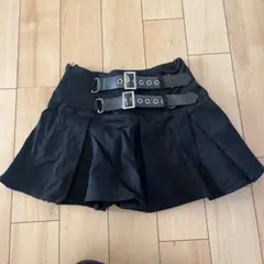 ブラック ミニスカート ダブルベルト付き