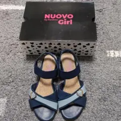 NUOVO by Hawkinsサンダル22cm ネイビー水色箱付き使用品