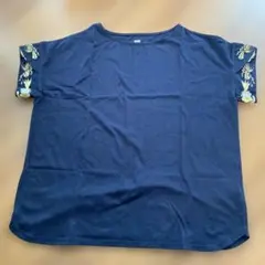 グラニフ（graniph）　レディース　刺繍　カフス　Tシャツ