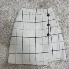 【LOWRYS FARM】チェック柄台形ラップスカート