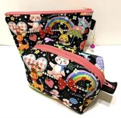 ハンドメイドポーチ　キャラメルポーチ　　セット