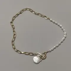 ゴールドチェーン パールネックレス