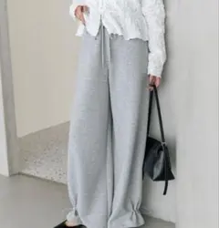 裾ドロストスウェットパンツ