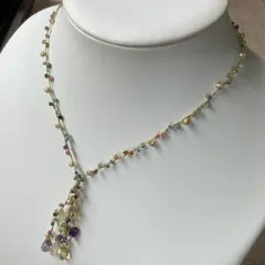 セイレーンアズーロ✨淡水パール ペリドット 蝶貝 WG ネックレス