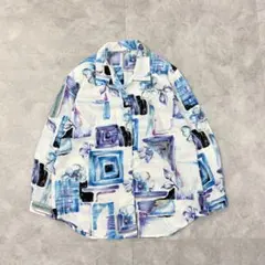 美品 Vivaldi 幾何学 花柄 総柄シャツ FREEサイズのサムネイル