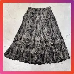 【美品】 00's vintage ヘビ柄フレアスカート ロング丈 アーカイブ