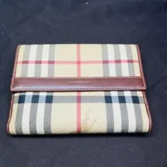 極美品　バーバリー BURBERRY折り財布　ノバチェック　ホースロゴ　PVC