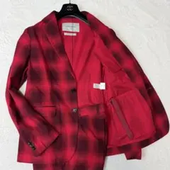 【極美品】ケイスリーヘイフォード オンブレチェック セットアップ 赤黒 36