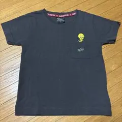 アルファインダストリーズ×トゥイーティー　刺繍 グレー Tシャツ　120