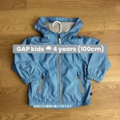 水色 チェック柄 フード付きジャケット