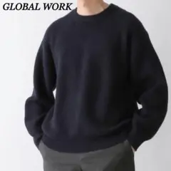 【新品】グローバルワーク　ニットトップス　ネイビー メンズ　秋冬