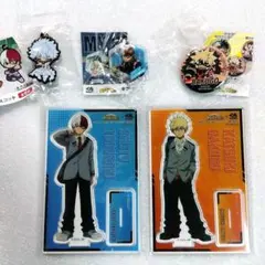 僕のヒーローアカデミア✕くら寿司　アクリルスタンド　缶バッジ＆キラキラチャーム