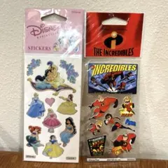 ディズニー　プリンセス　ミスターインクレディブル　シール　アリエル　白雪姫