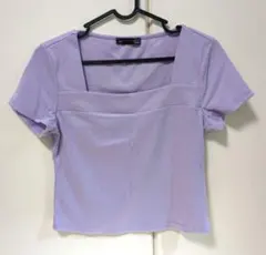 Dazy 薄紫 スクエアネック TシャツＬ