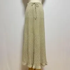 GU 透かし編み ニットロングスカート L マーメイド