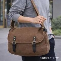 ニュースペーパーバッグ メッセンジャー ショルダー キャンバス ブラウン 古着