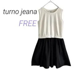 【訳あり】turno jeanaノースリーブAラインひざ丈ワンピースのサムネイル