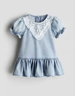 完売品　美品　H&M デニムブルー フリルワンピース 70 春服　ベビー服