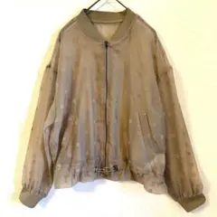 Adlumié KOBE ドット柄 シアー ジップアップブルゾンのサムネイル