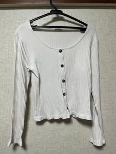 INGNI リブ編みホワイト長袖トップス