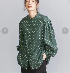 ビューティーアンドユース　ドットブラウス　シャツ