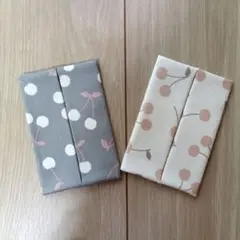 ハンドメイド　チェリー　匿名配送　ミニポケットティッシュケース　2つセット