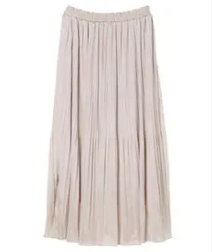 サテン プリーツロングスカート アイボリー