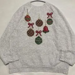 90s TULTEX タルテックス クリスマス オーナメント スウェット 古着
