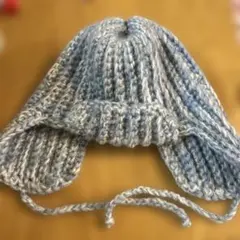 ニット帽　フライトキャップ 耳あて付き　ハンドメイド