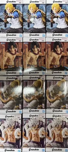 ONE PIECE　フィギュア　グランディスタ 3兄弟 ルフィ　エース　サボ