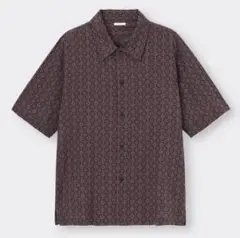 【未使用】GUリラックスフィットシャツ 5分袖 コモン柄