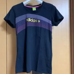 adidas 半袖Tシャツ 黒 ドットパターン　Ｌサイズ