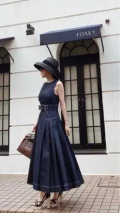 デニム ロングワンピース