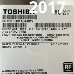 ④ジャンク 異常 TOSHIBA HDD 1TB AVコマンド 2017のサムネイル