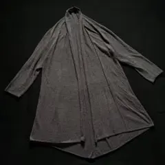 Jurgen Lehl ごま塩 好配色 ボタンレス ドレープカーディガン 落ち感のサムネイル