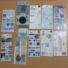 100均 シール フレーク まとめ売り 青 ブルー 12点