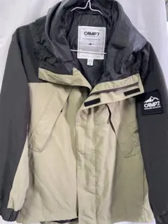 CAMP7 フード付き マウンテンパーカー カーキ/ブラック Mサイズ