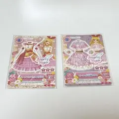 アイカツカード 「ハートフルアーガイルワンピ」 「ピンクの小花柄ワンピ」