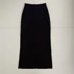 andme マタニティ　セルフカットリブタイトスカート ブラック　Mサイズ