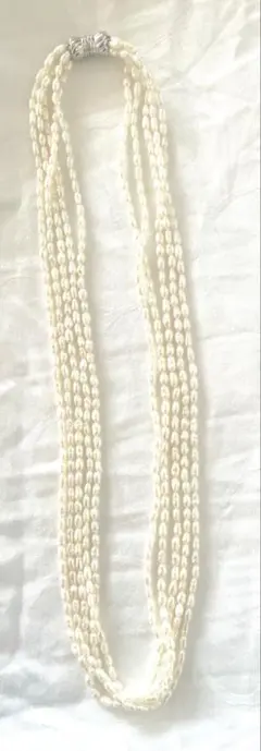ホワイトパール多重ネックレス57cm