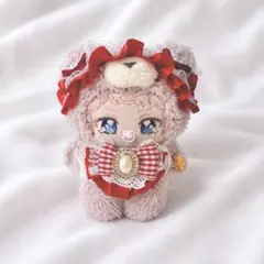 10〜12cm ぬいぐるみ ぬい服 いつぬい スタイ&ヘッドドレス 赤