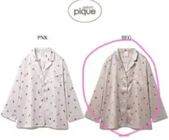 ジェラートピケ　ストロベリー柄サテンシャツ.パンツ