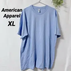 American Apparel 【XL】無地Tシャツ USA製 ブルー 半袖